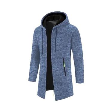 Imagem de Moletom Masculino Oversize Com Capuz E Zíper, Manga Longa, Cor Sólida,