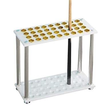 Imagem de Rack de madeira para tacos de piscina de 12 furos - Suporte de bilhar para tacos, varas de pesca e equipamentos esportivos - Montagem fácil, acabamento branco elegante (117 cm)