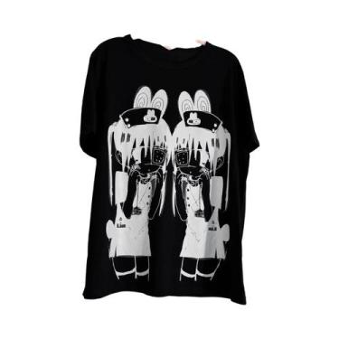 Imagem de Camiseta Feminina Preta De Manga Curta Y2K, Estilo Cool E Fofo, Haraju