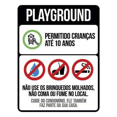 Imagem de Kit 3 Placas Regras Normas Uso Playground