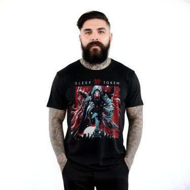Imagem de Camiseta Bomber Preta Banda Sleep Token - 100% Algodão, M