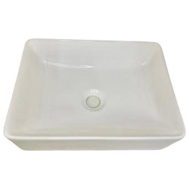 Imagem de Cuba De Apoio Retangular La Bella Griffe Guarujá 40x30cm Branco Louça