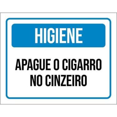 Imagem de Kit 10 Placa Acm Higiene Apague Cigarro No Cinzeiro 18X23 - Sinalizo