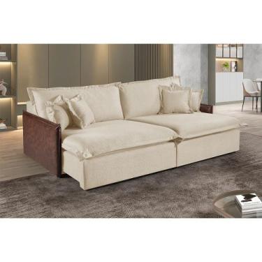 Imagem de Sofá Martins M-160 Linho 02 Módulos 90cm Braço 7cm Estofados Martins, 