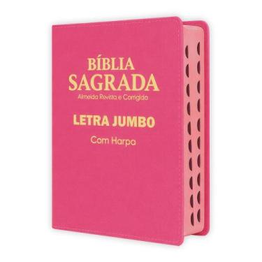 Imagem de Biblia Jumbo - Luxo Pink  Harpa Cristã - João Ferreira de Almeida - AR