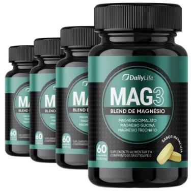Imagem de 4x Mag3 Blend Magnesio Glicina Treonato Dima lato 60 Capsulas com Sabo