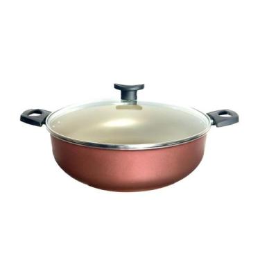 Imagem de Wok 30 Frigideira Grande Paella Caçarola Teflon Antiaderente - Panelas