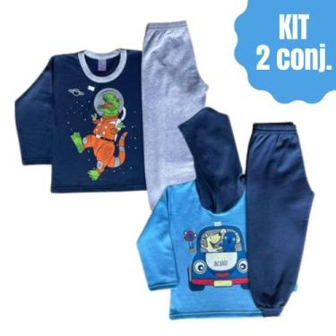 Imagem de KIT composto por 2 conjuntos de moletom SORTIDOS sem capuz roupá infan