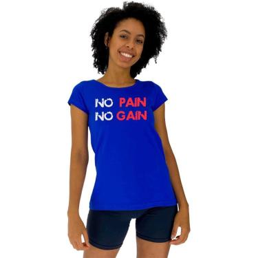 Imagem de Camiseta Babylook Feminina MXD Conceito No Pain No Gain Letreiro-Feminino