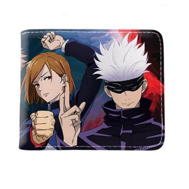 Imagem de Carteira, bolsa de moedas, couro, duas dobras, Jujutsus Kaisens Anime 