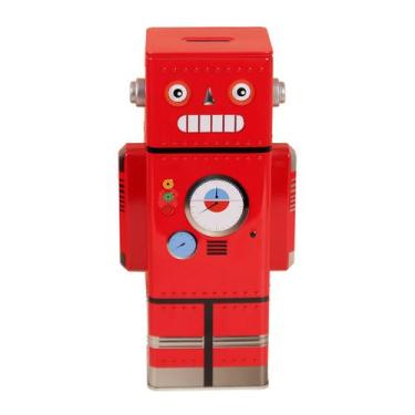 Imagem de Cofrinho Robot para crianças que economiza moedas em caixa de dinheiro