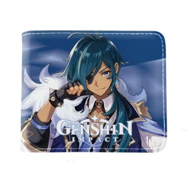 Imagem de Carteira, bolsa de moedas, couro, bifold, Genshins Impacts Anime - Yiw