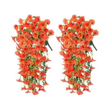 Imagem de Flores Artificiais Morning Glory Petunias 2PCS Para Decoração De Pared