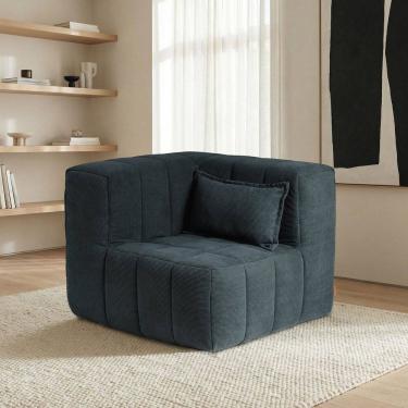 Imagem de Sofá de Canto Modular de Espuma Easybox Cabecasa Madeiraoriginals Cotelê Verde Escuro