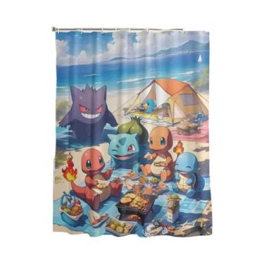 Imagem de Cortina De Chuveiro Com Desenho De Squirtle Pokemon, Decoração Leve Pa
