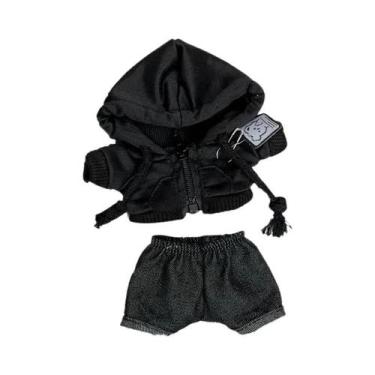 Imagem de Conjunto De Roupa Para Boneca Labubu De 15-17cm: Moletom Preto Estilos