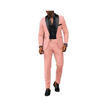 Imagem de Conjunto De Terno Slim Fit Masculino De 2 Peças Com Botão Único Para C