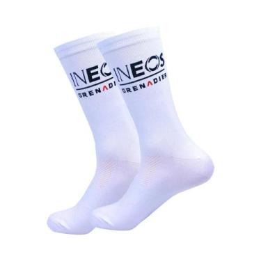 Imagem de Meias Unissex Para Ciclismo, Brancas, Leves, De Malha, Antiderrapantes