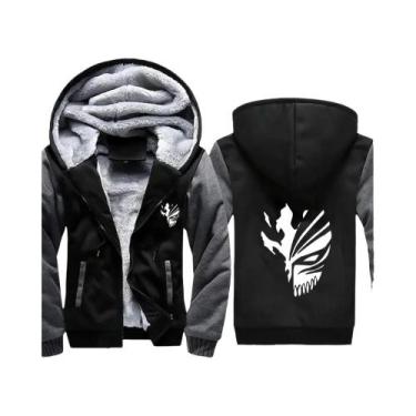 Imagem de Jaqueta De Lã Masculina Estilo Anime Bleach Com Capuz E Zíper, Grossa 