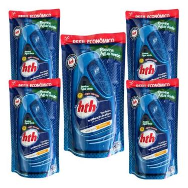 Imagem de Kit Previne Água Verde Algicida Manutenção 5 Refis 900ml Hth
