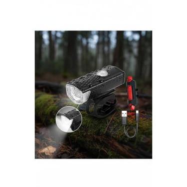 Imagem de Kit Farol Bike Potente LED Dianteiro Traseiro Segurança - Congratulati