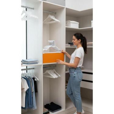 Imagem de Kit 50 Cabides Acrílico Transparente Adulto Luxo Organizador - Congrat