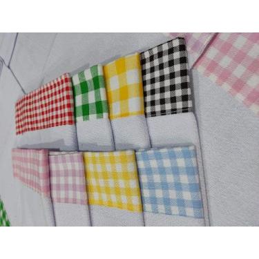 Imagem de Pano de Prato com Barra Xadrez em Cores Variadas 100% Algodão 41x66cm 