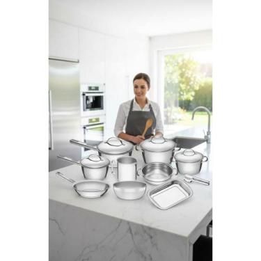 Imagem de Jogo Panelas Inox 10 Peças Fundo Triplo Cozimento Rápido - Congratulat