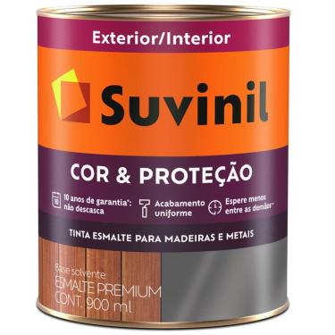 Imagem de Tinta Esmalte Sintético Cor e Proteção Brilhante Para Madeira e Metal 900ml Gelo - 53377027 - SUVINIL