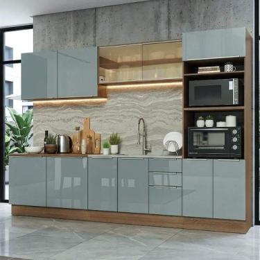 Imagem de Armário De Cozinha Completa 310 Cm Rustic/cinza Lux Madesa 04 Rustic/c