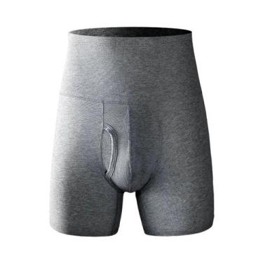 Imagem de Cuecas Boxer De Algodão Para Homens plus Size, Cintura Alta, Anti-desg