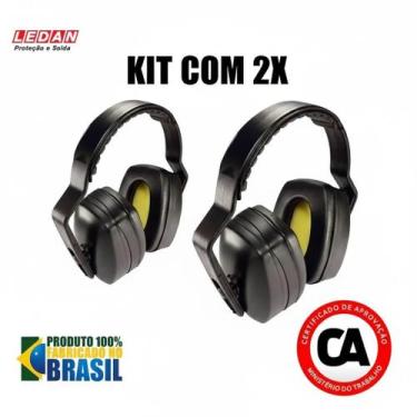 Imagem de Kit Com 2 Abafador Ruído Tipo Concha Auricular Protetor Ouvido 21DB - 