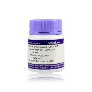 Imagem de Ginkgo Biloba 120mg - 60 Cápsulas - Farmácia Belladona - Farmácia Bell
