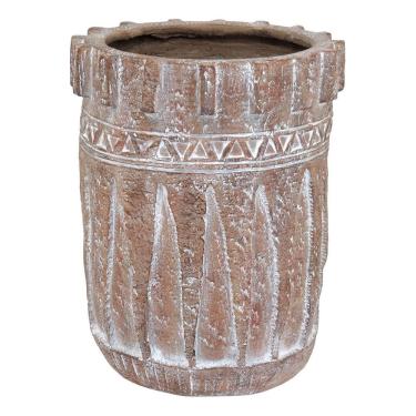 Imagem de CACHEPÔ RESINA 36x29x29cm BEGE VASO DECORATIVO ENFEITE PLANTA