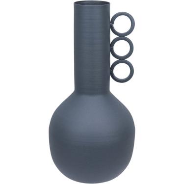Imagem de VASO DECORATIVO ENFEITE PLANTA APARADOR GARRAFA METAL 22x10x10cm CINZA