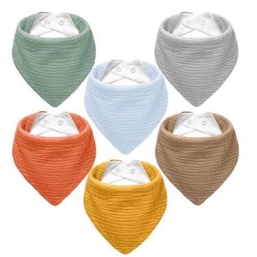 Imagem de Babadores NISXABEBE Muslin Bandana Kit com 6 Unidades Cores Suaves