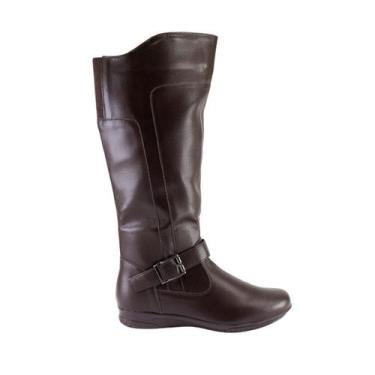Imagem de Bota Rasteira Feminina Cano Alto Confortável Básica Mooncity 71086, Ma