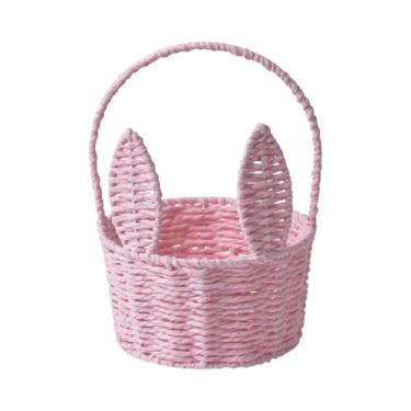Imagem de Cesta Do Coelho Da Páscoa Mini Reutilizável Decorativa Para Armazename