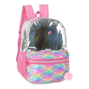 Imagem de Mochila Escolar Barbie Holográfica Costa Arco Iris Up4you