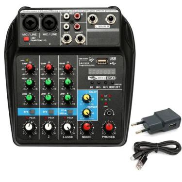 Imagem de Mesa De Som 4 Canais Bluetooth Interface Gravação Usb bivolt - Oem