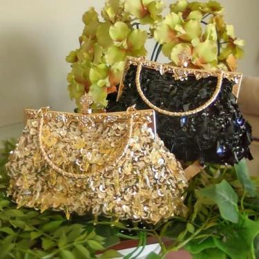 Imagem de Bolsa Feminina Clutch Festa Bordada Dourada Brilho Pedraria - Madame O