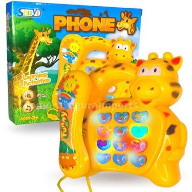 Imagem de Telefone Musical Infantil Animal Com Som e Luzes - Smart Way, GIRAFA