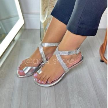 Imagem de Sandália feminina rasteirinha - A&D Shoes, Bronze, 38