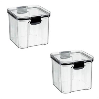 Imagem de Kit 2 Potes Herméticos Organizadores de Alimentos 800 Ml - Plasnorthon