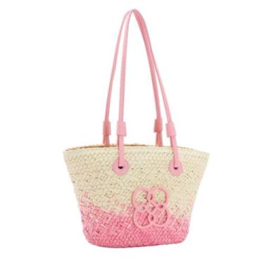 Imagem de Bolsa de Praia Chenson Sacola Palha Pequena Feminina, UN, Rosa