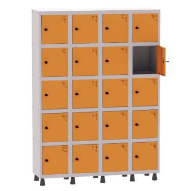 Imagem de Armário Guarda Volume Locker Roupeiro 4 Vãos 20 Portas Aço GRP504/20 C