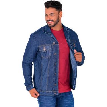 Imagem de Jaqueta masculina jeans basica - Deboche, Azul, Escuro, G