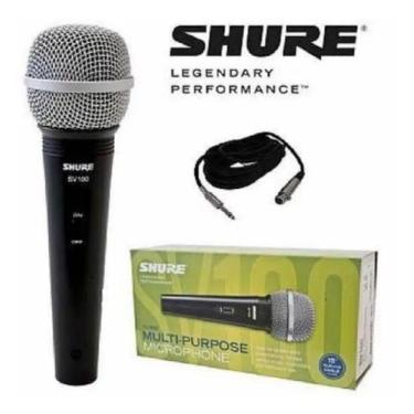 Imagem de Microfone Shure Sv 100 Com Cabo Xlr(f)/p10 Sv100 Original