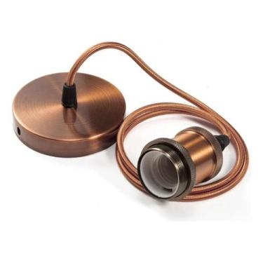 Imagem de Luminária De Teto Pendente Bocal Vintage Metal Retrô Industrial Cabo A