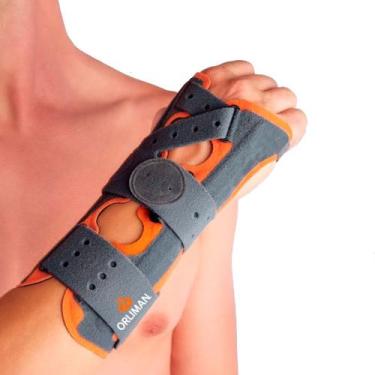 Imagem de Tala Para Punho Manutec FIX Risart Bilateral TAM.2 Cinza/Laranja M760/